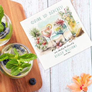 Beach Tropical Themed Cocktails Rente Party Serviette