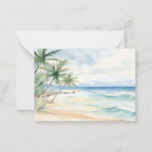 Beach tropical watercolor wedding response RSVP Mitteilungskarte (Rückseite)