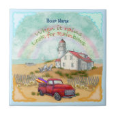 Beach Truck Lighthouse Fliese (Vorderseite)