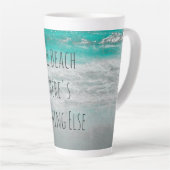 Beach Turquoise White Tropical Ocean Waves Coastal Milchtasse (Rechte Ecke)