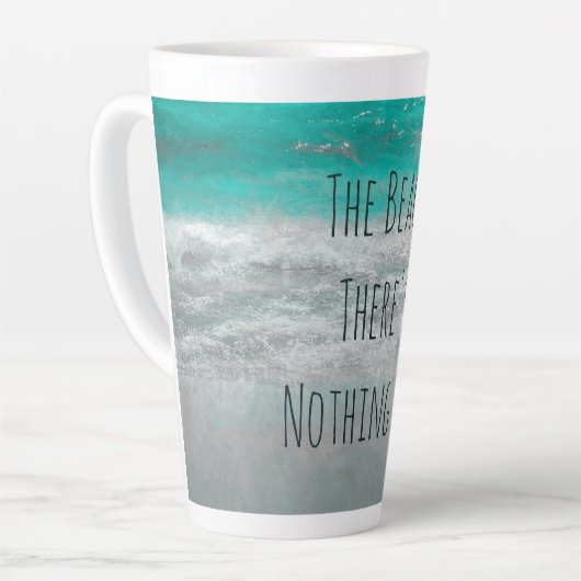 Beach Turquoise White Tropical Ocean Waves Coastal Milchtasse (Linke Ecke)