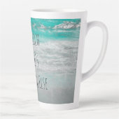 Beach Turquoise White Tropical Ocean Waves Coastal Milchtasse (Rechts)