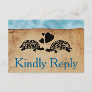 Beach Turtle Whimsical UAWG und Entree Choice RSVP Karte