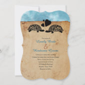 Beach Turtle Whimsical Wedding Einladung (Vorderseite)