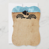 Beach Turtle Whimsical Wedding Einladung (Rückseite)