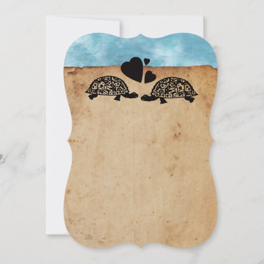 Beach Turtle Whimsical Wedding Einladung (Rückseite)