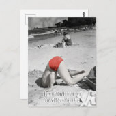 Beach Typ Man Kopf in Sand Foto Postkarte (Vorne/Hinten)