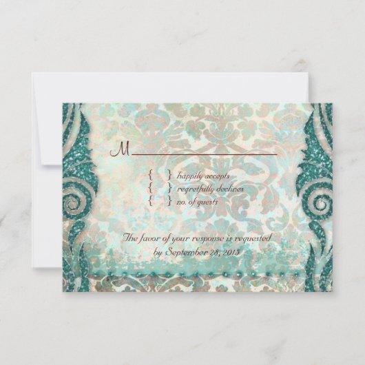 Beach UAWG Wedding Reply Card Seepferd RSVP Karte (Vorderseite)