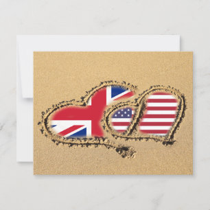 Beach UK und USA Liebe Hearts Einladung