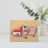 Beach UK und USA Liebe Hearts Save The Date (Stehend Vorderseite)