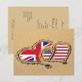 Beach UK und USA Liebe Hearts Save The Date (Vorne/Hinten)