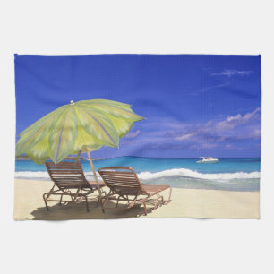 Beach Umbrella, Abaco, Bahamas Küchentuch