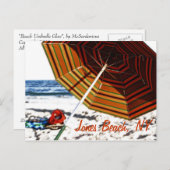 "Beach Umbrella Glow", Jones Beach, NY Postcard Postkarte (Vorne/Hinten)