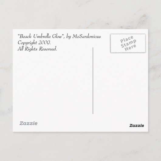 "Beach Umbrella Glow", Jones Beach, NY Postcard Postkarte (Rückseite)