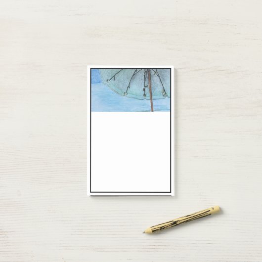 Beach Umbrella Notepad Post-it Klebezettel (Auf Schreibtisch)