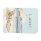 Beach Umbrella Ocean Sea Sand Serenity Magnet (Horizontal)