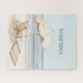 Beach Umbrella Ocean Sea Sand Serenity Puzzle (Horizontal)