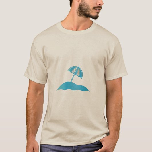 Beach Umbrella Summer Vibes Minimalist T-Shirt (Vorderseite)