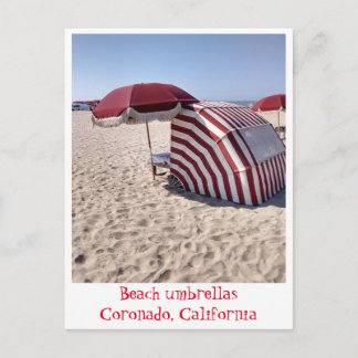 Beach Umbrellas auf Coronado Island, Kalifornien Postkarte
