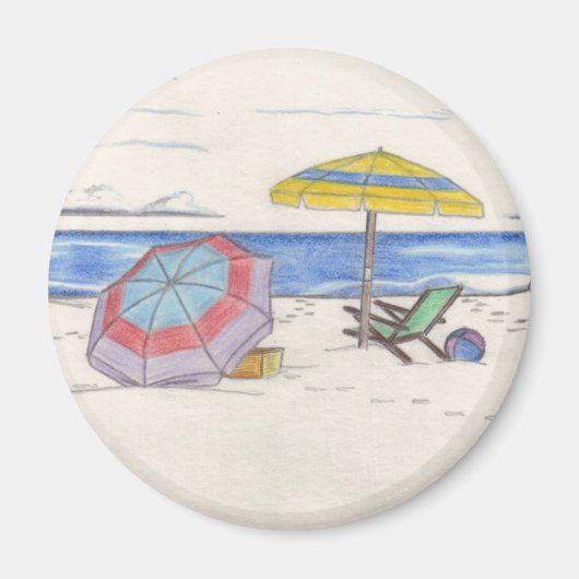 BEACH UMBRELLAS-Magnet (rund) Magnet (Vorne)