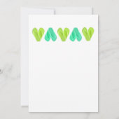 Beach Umdreh Flop Hearts Hochzeit Einladung Aquama (Rückseite)