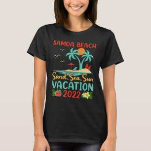 Beach Vacation 2022 Retro Sunset Polynesien Samoa T-Shirt