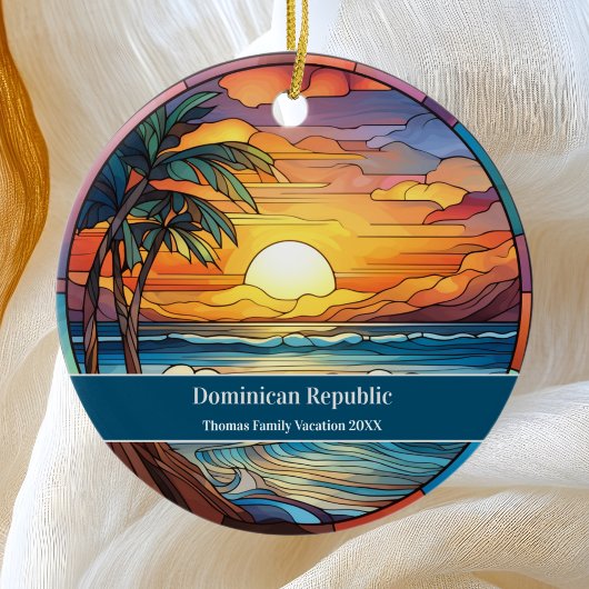 Beach Vacation der Dominikanischen Republik Keramik Ornament