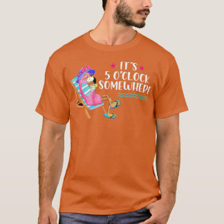 Beach Vacation Drinking Flamingo Sein 5 OClock Ein T-Shirt