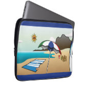 Beach Vacation Dunkelblauer Laptop-Sieb Laptopschutzhülle (Vorne Rechts)