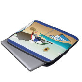 Beach Vacation Dunkelblauer Laptop-Sieb Laptopschutzhülle (Vorne Knopf)