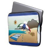 Beach Vacation Dunkelblauer Laptop-Sieb Laptopschutzhülle (Vorderseite Links)