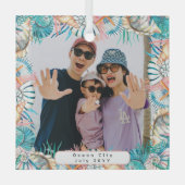 Beach Vacation Erinnerungen Familie Muschel halten Ornament Aus Glas (Vorderseite)