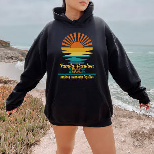 Beach Vacation Family Friends Custom Cool Sunset Hoodie