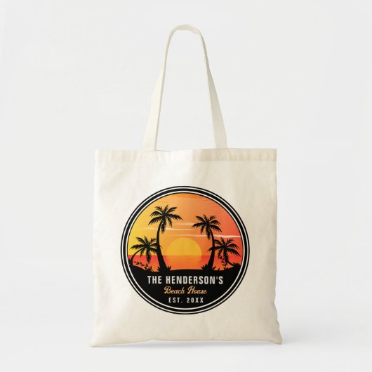 Beach Vacation House Family Wiedersehen Palm Trees Tragetasche (Vorne)