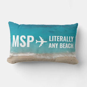 Beach Vacation Lover Custom Airport Code Lendenkissen