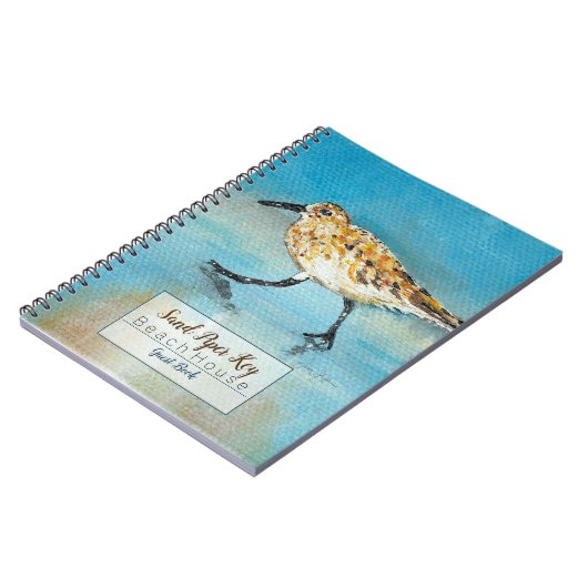 Beach Vacation Rental Customizable Guest Book Notizblock (Linke Seite)