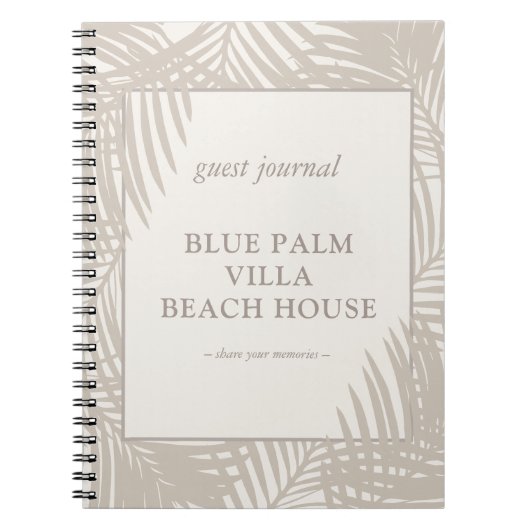 Beach Vacation Rental Guest Journal Notizblock (Vorderseite)