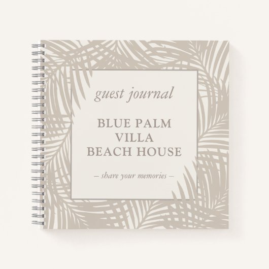 Beach Vacation Rental House Guest Journal Notizblock (Vorderseite)