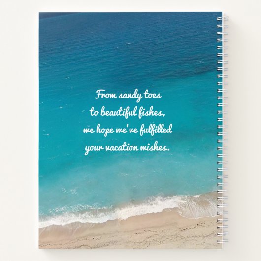Beach Vacation Rental Retro Mod Custom Guest Book Notizblock (Rückseite)
