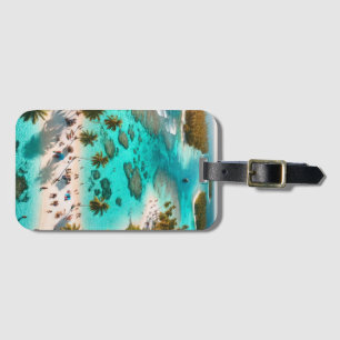 Beach Vacation Resort mit klarem blauem Wasser akt Gepäckanhänger