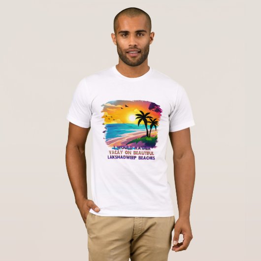 Beach Vacation T-Shirt, Lakshadweep Indian Beach T-Shirt (Vorne ganz)
