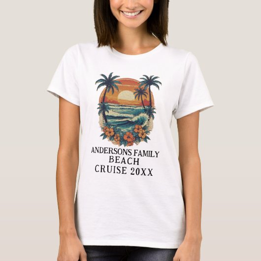 Beach Vacation Tropical Palm Tree Family Wiederseh T-Shirt (Vorderseite)