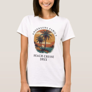 Beach Vacation Tropical Palm Tree Family Wiederseh T-Shirt