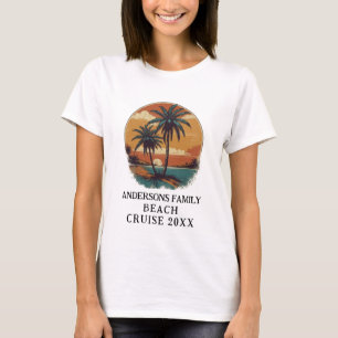Beach Vacation Tropical Palm Tree Family Wiederseh T-Shirt