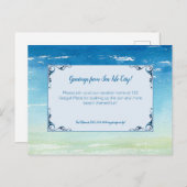 Beach Vacation Zuhause Gasteinladung Postkarte (Vorne/Hinten)