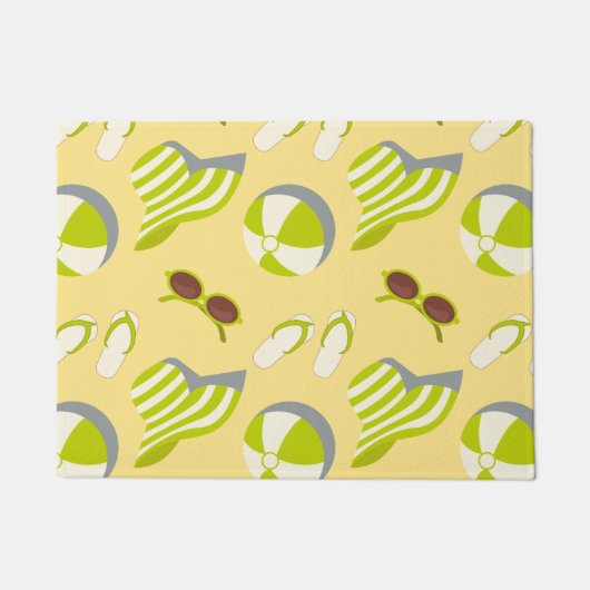 Beach vacay pattern with sunglasses and sun hat fußmatte (Vorderseite)