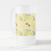 Beach vacay pattern with sunglasses and sun hat  mattglas bierglas (Vorderseite Links)