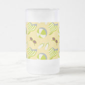 Beach vacay pattern with sunglasses and sun hat  mattglas bierglas (Mittel)