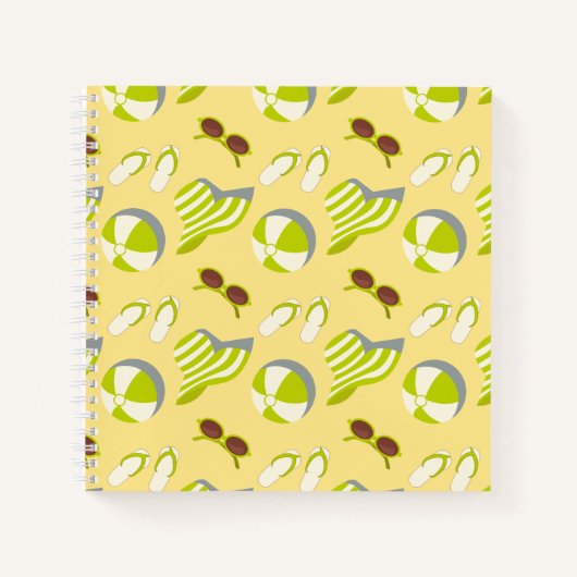 Beach vacay pattern with sunglasses and sun hat notizblock (Vorderseite)