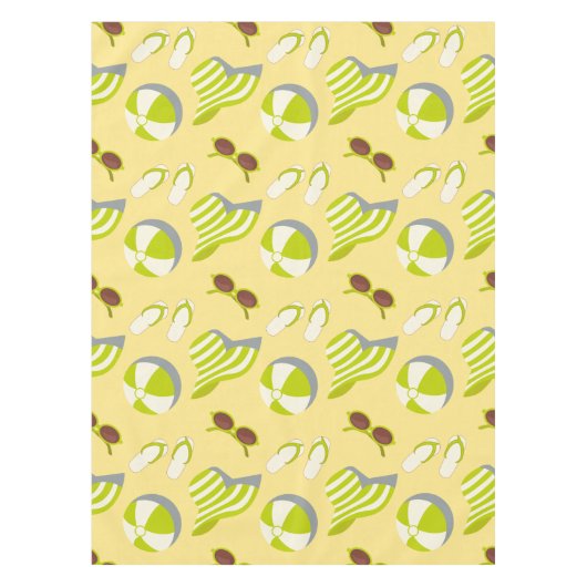 Beach vacay pattern with sunglasses and sun hat  tischdecke (Vorderseite)